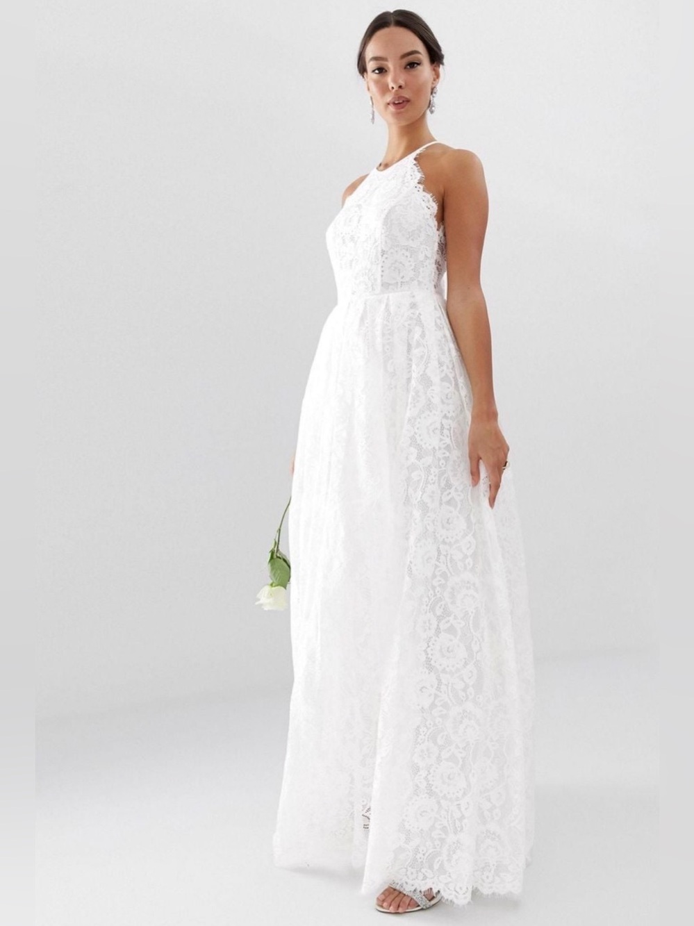 ASOS Edition White Lace Maxi Wedding Bridal Dress US 6 NWOT